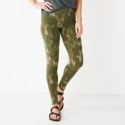 Women's Sonoma Goods For Life® Midrise Leggings -True Fit Shop 2946661 Olive Water Wash