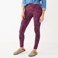 Women's Sonoma Goods For Life® Midrise Leggings -True Fit Shop 2946661 Purple Floral