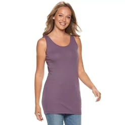 Women's Sonoma Goods For Life® Tunic Layering Tank Top -True Fit Shop 2979874 Black Plum