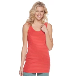 Women's Sonoma Goods For Life® Tunic Layering Tank Top -True Fit Shop 2979874 Red Stripe