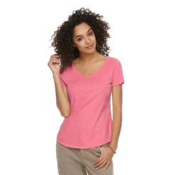 Petite Sonoma Goods For Life® Essential V-Neck Tee -True Fit Shop 3053848 Decal Pink