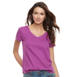 Petite Sonoma Goods For Life® Essential V-Neck Tee -True Fit Shop 3053848 Imagine Orchid