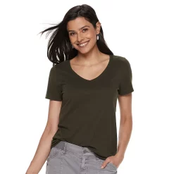 Petite Sonoma Goods For Life® Essential V-Neck Tee -True Fit Shop 3053848 Pine Ridge