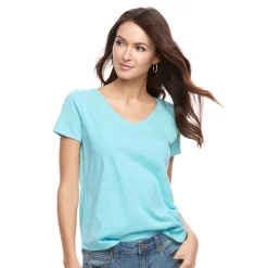 Petite Sonoma Goods For Life® Essential V-Neck Tee -True Fit Shop 3053848 Secret Blue