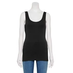 Women's Sonoma Goods For Life® Layering Tank 64 Women's Sonoma Goods For Life® Layering Tank -True Fit Shop 3381138 Pitch Black