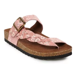 Sonoma Goods For Life® Airbrush Leather Women's Sandals -True Fit Shop 3519013 Red Print