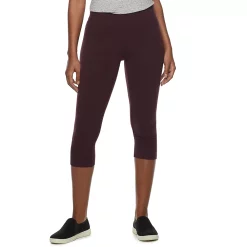 Women's Sonoma Goods For Life® Wide-Waist Capri Leggings -True Fit Shop 3584124 Burgundy