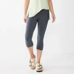 Women's Sonoma Goods For Life® Wide-Waist Capri Leggings -True Fit Shop 3584124 Gray