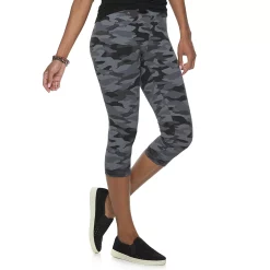 Women's Sonoma Goods For Life® Wide-Waist Capri Leggings -True Fit Shop 3584124 Gray Camo