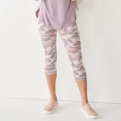 Women's Sonoma Goods For Life® Wide-Waist Capri Leggings -True Fit Shop 3584124 Pink Camo