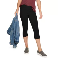 Women's Sonoma Goods For Life® Wide-Waist Capri Leggings -True Fit Shop 3584124 Pitch Black