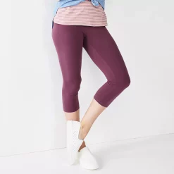 Women's Sonoma Goods For Life® Wide-Waist Capri Leggings -True Fit Shop 3584124 Plum
