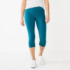 Petite Sonoma Goods For Life® Wide-Waist Capri Leggings 27 Petite Sonoma Goods For Life® Wide-Waist Capri Leggings -True Fit Shop 3590181 Blue