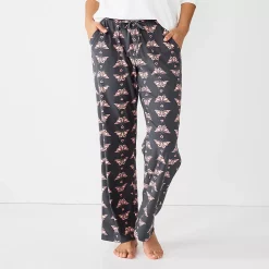 Women's Sonoma Goods For Life® Cozy Pajama Pants -True Fit Shop 4211999 Grey Love Butterfly