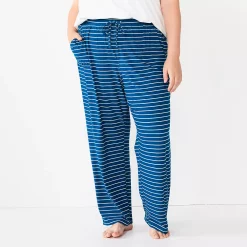 Plus Size Sonoma Goods For Life® Knit Pajama Pants 26 Plus Size Sonoma Goods For Life® Knit Pajama Pants -True Fit Shop 4212360 Blue Snuggle Stripe