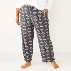Plus Size Sonoma Goods For Life® Knit Pajama Pants 29 Plus Size Sonoma Goods For Life® Knit Pajama Pants -True Fit Shop 4212360 Grey Love Butterfly