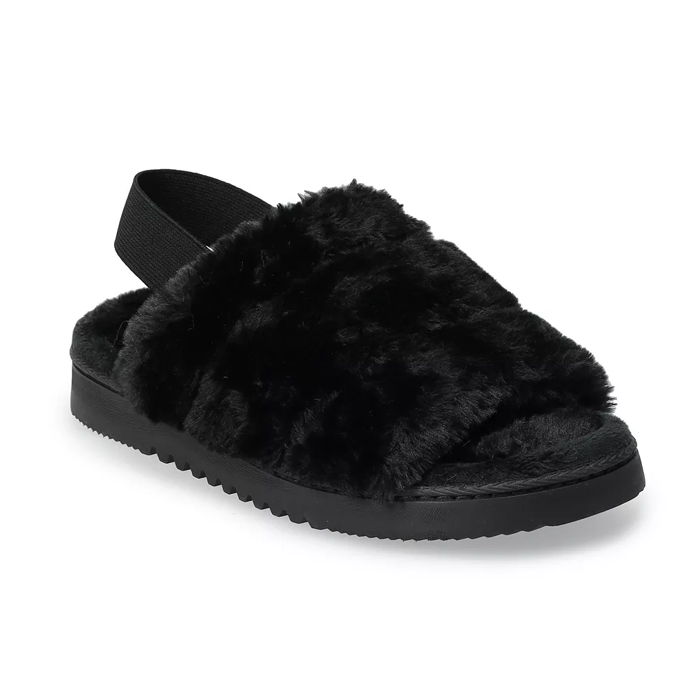 Women's Sonoma Goods For Life® Faux Fur Slide Slipper with Backstrap 1 Women's Sonoma Goods For Life® Faux Fur Slide Slipper with Backstrap