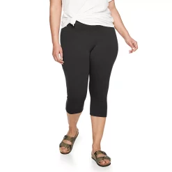 Plus Size Sonoma Goods For Life® Knit Capri Leggings -True Fit Shop 4878367 Black