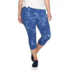 Plus Size Sonoma Goods For Life® Knit Capri Leggings -True Fit Shop 4878367 Blue Dye Effect