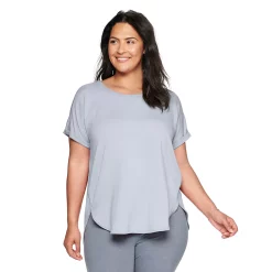 Plus Size Sonoma Goods For Life® Supersoft Short Sleeve Top -True Fit Shop 4886368 Gray Purple