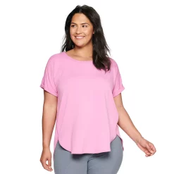 Plus Size Sonoma Goods For Life® Supersoft Short Sleeve Top -True Fit Shop 4886368 Orchid Necklace