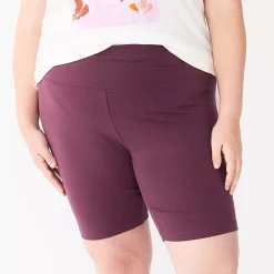 Plus Size Sonoma Goods For Life® High-Waisted Bike Shorts -True Fit Shop 4891853 Plum Prune