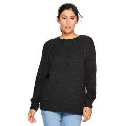Women's Sonoma Goods For Life® All Over Stitch Crewneck Sweater 29 Women's Sonoma Goods For Life® All Over Stitch Crewneck Sweater -True Fit Shop 4923526 Black