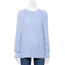 Women's Sonoma Goods For Life® All Over Stitch Crewneck Sweater 27 Women's Sonoma Goods For Life® All Over Stitch Crewneck Sweater -True Fit Shop 4923526 Light Blue
