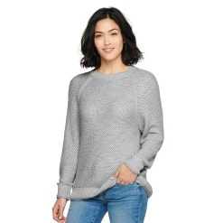 Women's Sonoma Goods For Life® All Over Stitch Crewneck Sweater 23 Women's Sonoma Goods For Life® All Over Stitch Crewneck Sweater -True Fit Shop 4923526 Light Gray