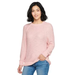Women's Sonoma Goods For Life® All Over Stitch Crewneck Sweater 21 Women's Sonoma Goods For Life® All Over Stitch Crewneck Sweater -True Fit Shop 4923526 Light Pink