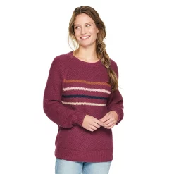 Women's Sonoma Goods For Life® All Over Stitch Crewneck Sweater 33 Women's Sonoma Goods For Life® All Over Stitch Crewneck Sweater -True Fit Shop 4923526 Purple Stripe