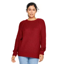 Women's Sonoma Goods For Life® All Over Stitch Crewneck Sweater 31 Women's Sonoma Goods For Life® All Over Stitch Crewneck Sweater -True Fit Shop 4923526 Red