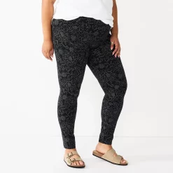 Plus Size Sonoma Goods For Life® Midrise Leggings 34 Plus Size Sonoma Goods For Life® Midrise Leggings -True Fit Shop 4966829 Black Floral