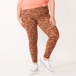 Plus Size Sonoma Goods For Life® Midrise Leggings 32 Plus Size Sonoma Goods For Life® Midrise Leggings -True Fit Shop 4966829 Brown Floral