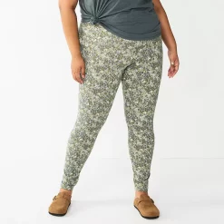 Plus Size Sonoma Goods For Life® Midrise Leggings 33 Plus Size Sonoma Goods For Life® Midrise Leggings -True Fit Shop 4966829 Gray Floral