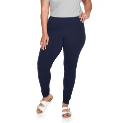 Plus Size Sonoma Goods For Life® Midrise Leggings 22 Plus Size Sonoma Goods For Life® Midrise Leggings -True Fit Shop 4966829 Navy