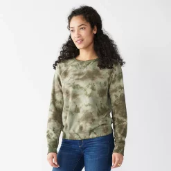 Women's Sonoma Goods For Life® Everyday Crewneck Sweatshirt 35 Women's Sonoma Goods For Life® Everyday Crewneck Sweatshirt -True Fit Shop 4974237 Olive Dye