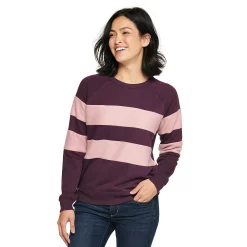 Women's Sonoma Goods For Life® Everyday Crewneck Sweatshirt 38 Women's Sonoma Goods For Life® Everyday Crewneck Sweatshirt -True Fit Shop 4974237 Plum Stripe