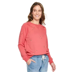 Women's Sonoma Goods For Life® Everyday Crewneck Sweatshirt 33 Women's Sonoma Goods For Life® Everyday Crewneck Sweatshirt -True Fit Shop 4974237 Raspberry Ditsy
