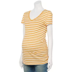 Maternity Sonoma Goods For Life® Essential V-Neck Tee 54 Maternity Sonoma Goods For Life® Essential V-Neck Tee -True Fit Shop 4980526 Gold Stripe