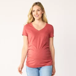 Maternity Sonoma Goods For Life® Essential V-Neck Tee 53 Maternity Sonoma Goods For Life® Essential V-Neck Tee -True Fit Shop 4980526 Medium Pink