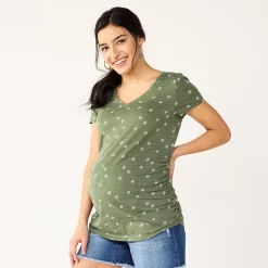 Maternity Sonoma Goods For Life® Essential V-Neck Tee 73 Maternity Sonoma Goods For Life® Essential V-Neck Tee -True Fit Shop 4980526 Olive Daisy