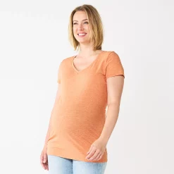 Maternity Sonoma Goods For Life® Essential V-Neck Tee 56 Maternity Sonoma Goods For Life® Essential V-Neck Tee -True Fit Shop 4980526 Orange