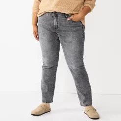 Plus Size Sonoma Goods For Life® Premium Elastic-Waist Midrise Straight-Leg Jeans 16 Plus Size Sonoma Goods For Life® Premium Elastic-Waist Midrise Straight-Leg Jeans -True Fit Shop 4988856 Bellam