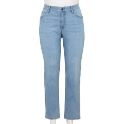 Plus Size Sonoma Goods For Life® Premium Mid-Rise Curvy Straight-Leg Jeans -True Fit Shop 4989903 Fauna