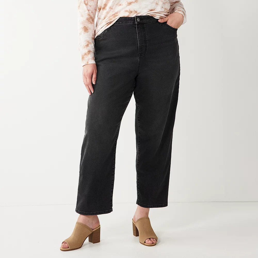 Plus Size Sonoma Goods For Life® Premium High-Waisted Straight-Leg Crop Jeans 2 Plus Size Sonoma Goods For Life® Premium High-Waisted Straight-Leg Crop Jeans - Image 2