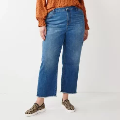 Plus Size Sonoma Goods For Life® Premium Curvy High-Waisted Straight-Leg Crop Jeans 7 Plus Size Sonoma Goods For Life® Premium Curvy High-Waisted Straight-Leg Crop Jeans -True Fit Shop 4990809 Baytree