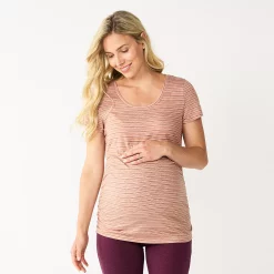Maternity Sonoma Goods For Life® Essential Scoopneck Tee 30 Maternity Sonoma Goods For Life® Essential Scoopneck Tee -True Fit Shop 4998304 Brown Pink Stripe