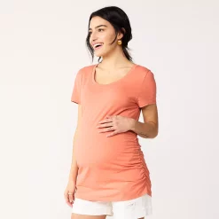 Maternity Sonoma Goods For Life® Essential Scoopneck Tee 27 Maternity Sonoma Goods For Life® Essential Scoopneck Tee -True Fit Shop 4998304 Coral