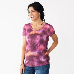 Maternity Sonoma Goods For Life® Essential Scoopneck Tee 20 Maternity Sonoma Goods For Life® Essential Scoopneck Tee -True Fit Shop 4998304 Redo Dye Dark Purple